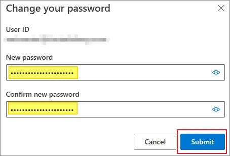 Microsoft Profile Change and Save Password