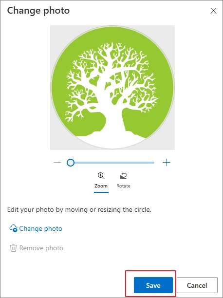 Microsoft Profile Change Picture
